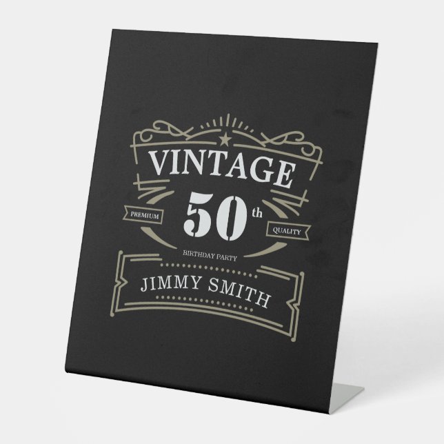 Signe De Table Thème rustique vintage tout âge (Recto)