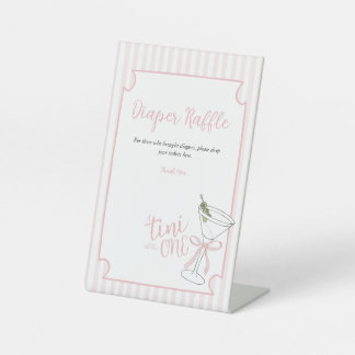 Signe De Table Tini One est sur le chemin Diaper Raffle Signal