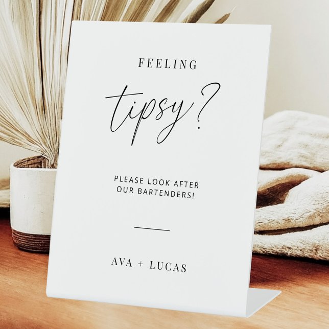 Signe De Table Tipsy Tip pour barman minimaliste (Créateur téléchargé)