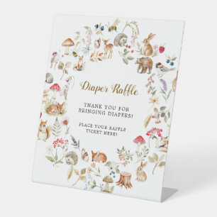 Signe De Table Tirage de couche pour animaux de forêt à l'aquarel
