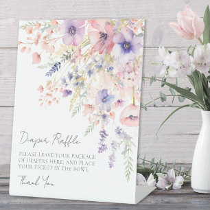 Signe De Table Tirage de Couches Fleur Sauvage Floral Baby Shower
