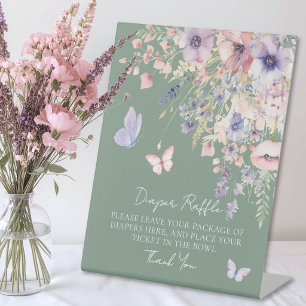 Signe De Table Tirage de Couches Papillon Fleur Sauvage Baby Show