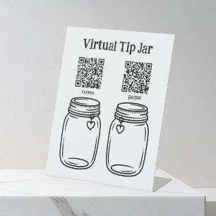 Signe De Table Tirelire Virtuelle, Scannez pour Donner Jarre de M