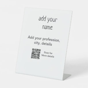 Signe De Table Titre QR simple minimal ajoutez votre texte nom