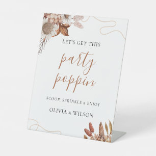 Signe De Table Tomber amoureux   Boho Flowers Mariage Popcorn Bar