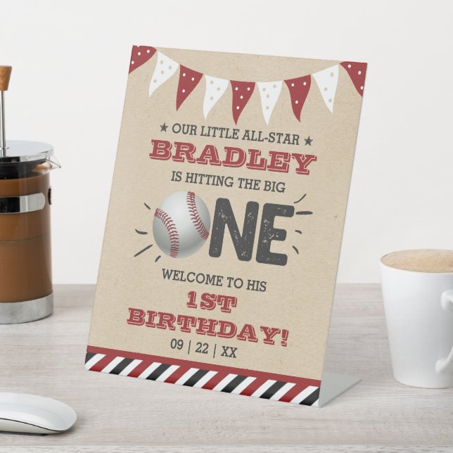 Signe De Table Toucher Le Grand | Baseball 1er anniversaire (In SItu)