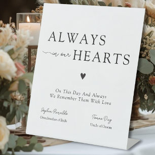 Signe De Table Toujours dans nos cœurs souvenir de mariage
