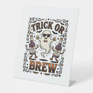 Signe De Table Tour de potion d'Halloween ou Brasserie Vintage Gr