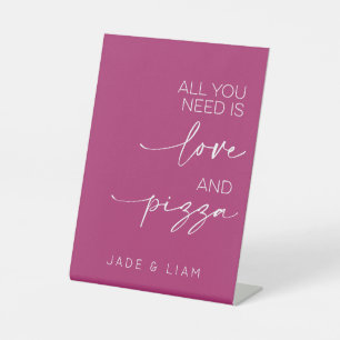 Signe De Table Tout Ce Dont Vous Avez Besoin Est Amour Et Pizza M