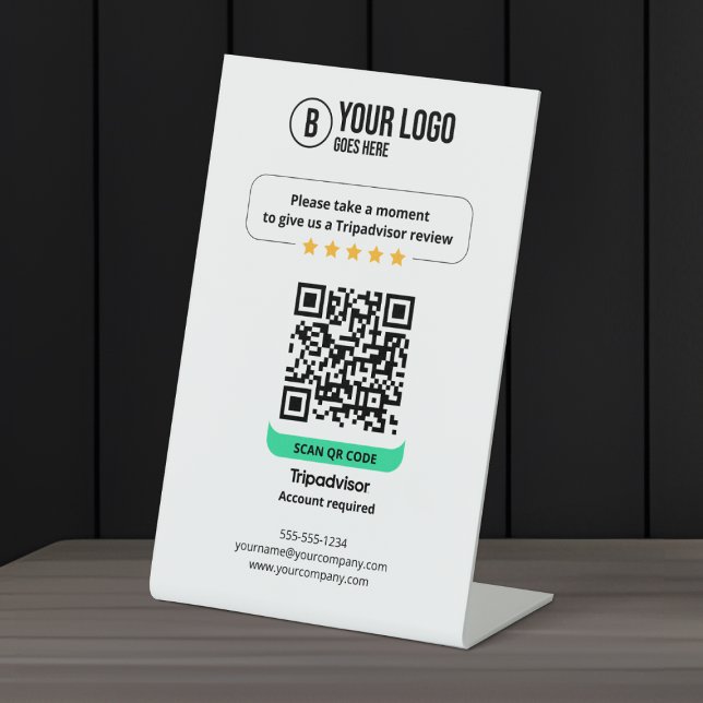 Signe De Table Tripadvisor Avis QR Code Rate Business 5 Star (Créateur téléchargé)