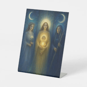 Signe De Table Triptyque féminin divin