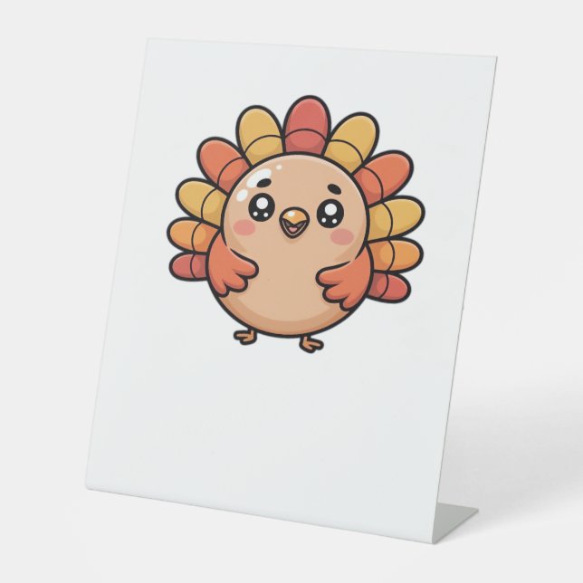 Signe De Table turquie d'action de grâces kawaii T-shirt classiqu (Recto)