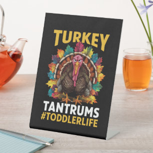 Signe De Table Turquie Et Tantrums Jouet Vie Joueur Thanksgiving