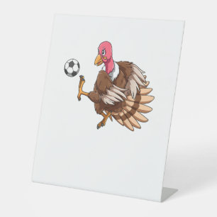 Signe De Table Turquie Football Thanksgiving Turquie Jouer Au Foo