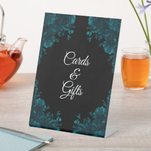 Signe De Table Turquoise Black Gothique Cartes de Mariage Symbole