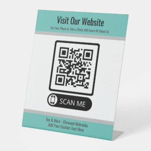 Signe De Table Turquoise Petite entreprise Créer un code QR - Con