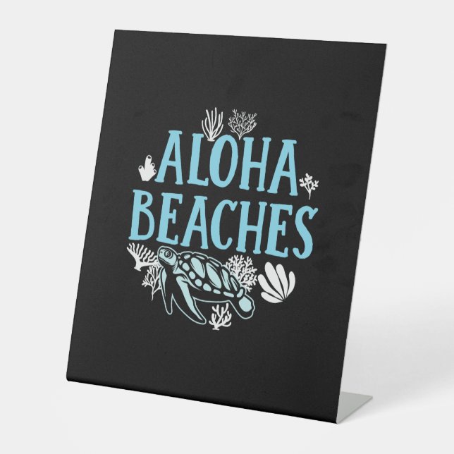 Signe De Table Turtle Lover | Plages Aloha (Recto)