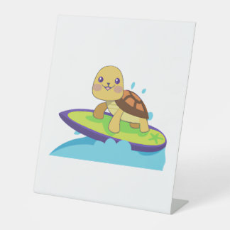 Signe De Table Turtle on surfboard