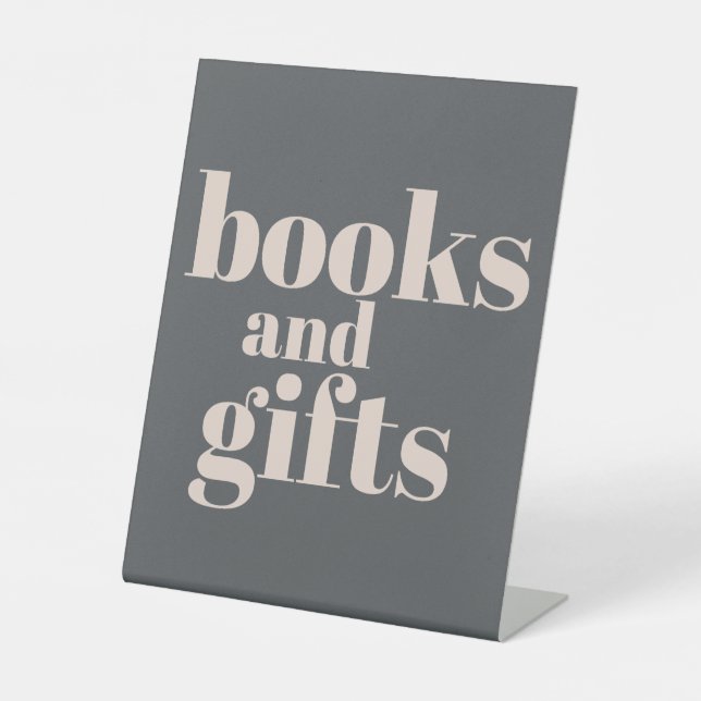 Signe De Table Type de livre rose gris Baby shower Livres Cadeaux (Recto)