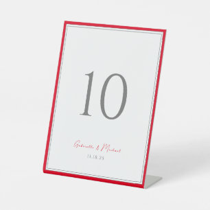Signe De Table Typographie minimale Élégant intemporel Rouge Ceri