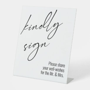 Signe De Table Typographie "Signature aimable" d'écriture manuscr