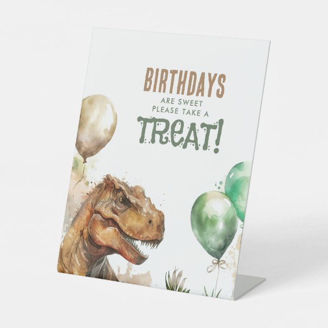 Signe De Table Tyronasaurus Rex Dinosaur Anniversaire Sweet Treat (Recto)
