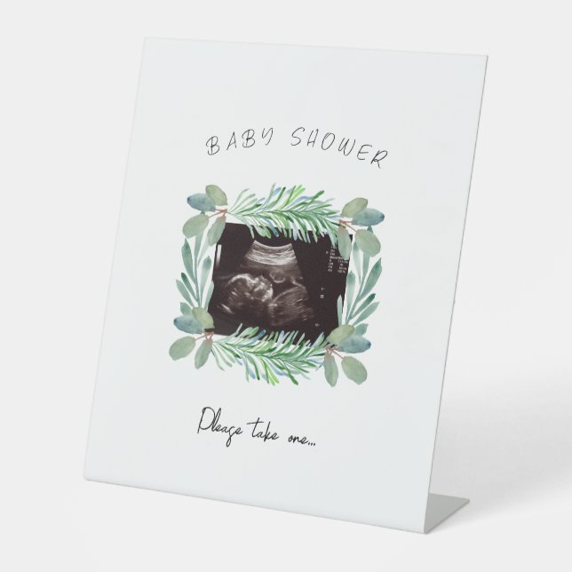 Signe De Table Ultrasound Baby shower de verdure PLeasy Take One (Recto)