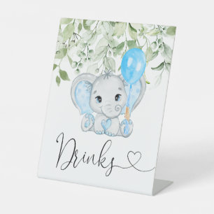 Signe De Table Un Baby shower Eléphant Cute Boy Boire