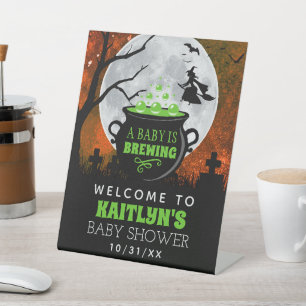 Signe De Table Un Bébé brasse Baby shower Halloween Bienvenue