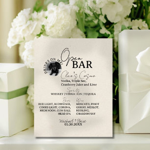 Signe De Table Un chien Photo Mariage Signature Boire Ouvrir la b