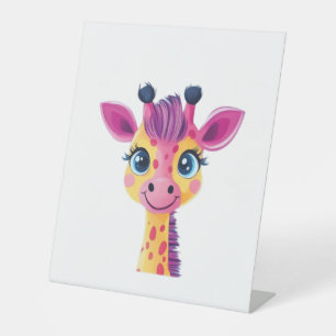 Signe De Table Un design gai et fantaisiste d'une jeune girafe