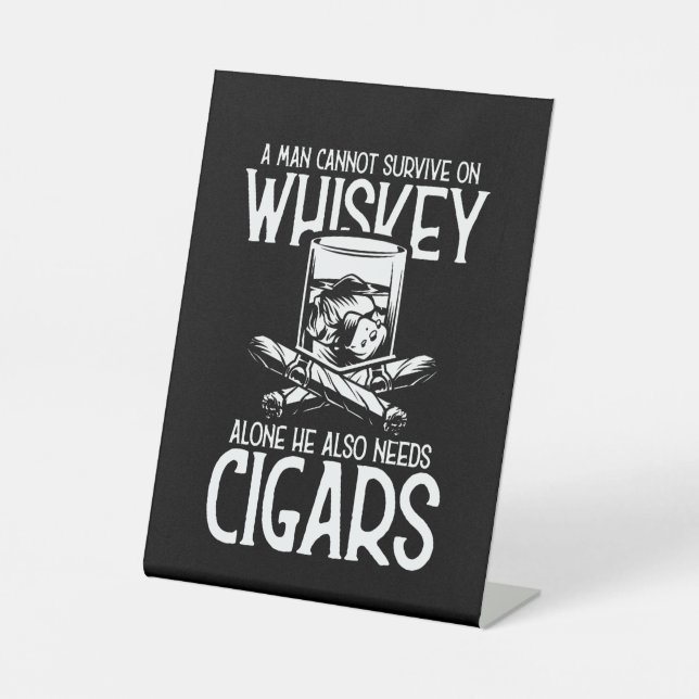 Signe De Table Un Homme Qui Aime Le Whiskey Et Le Cigar (Recto)