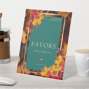 Signe De Table Un Imaginaire Turquoise et Automne Gold Rustique M