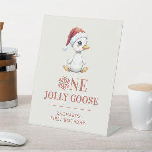 Signe De Table Un joyeux oie personnalisé pour un premier anniver