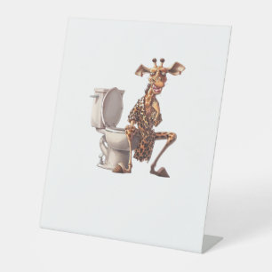 Signe De Table Une Mignonne Girafe En Pyjamas Assis Sur Des Toile