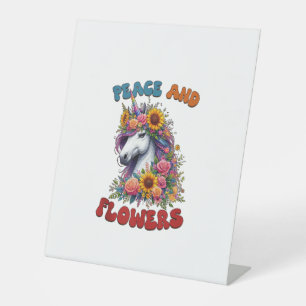 Signe De Table Unicorn Peace Et Fleurs Fleurie Citerne Fleur Cour