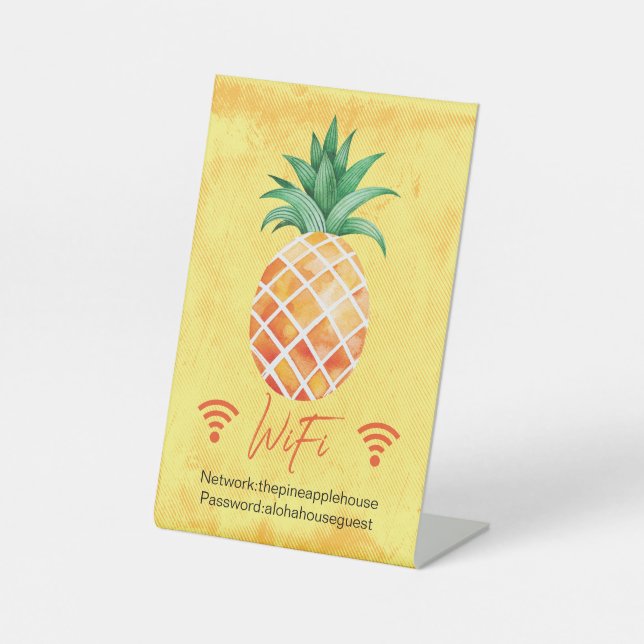 Signe De Table Vacances Location Ananas WIFI Mot de passe (Recto)