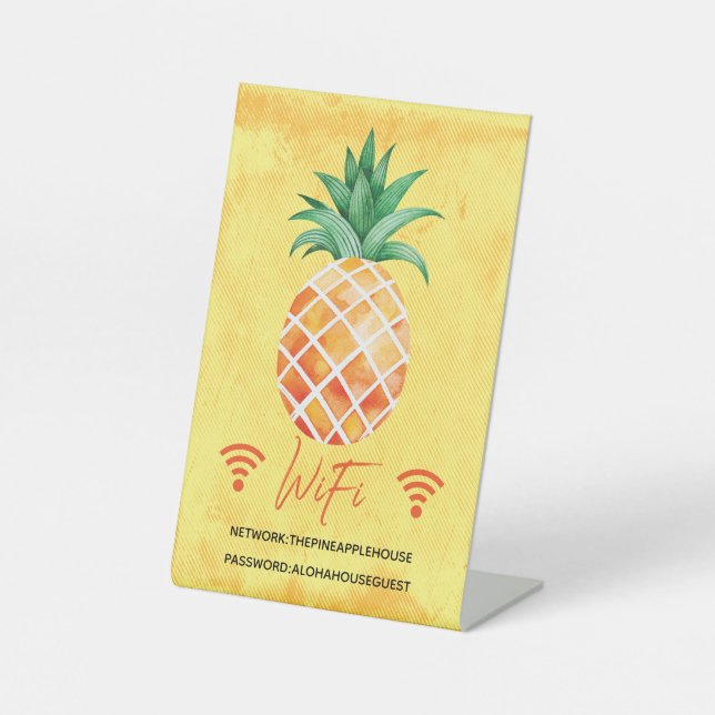 Signe De Table Vacances Location Ananas WIFI Mot de passe (Recto)