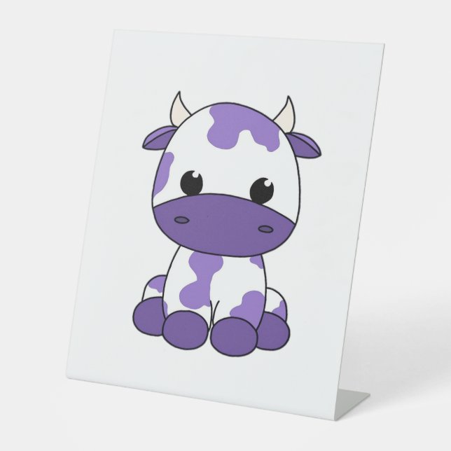 Signe De Table Vache pourpre T-shirt surdimensionné_1 (Recto)