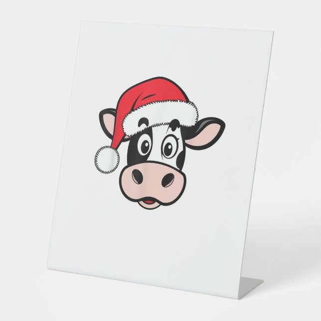 Signe De Table Vaches de Noël Père Noël mignonne Noël Heifer Fill (Recto)