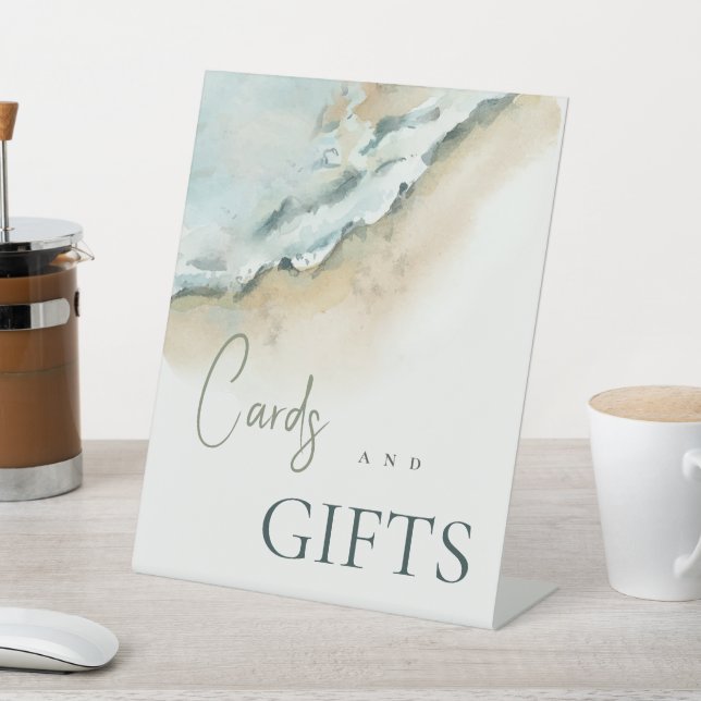 Signe De Table Vagues de mer côtière Sable Plage Mariage Cartes & (In SItu)