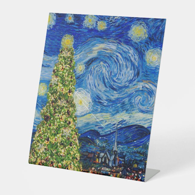 Signe De Table Van Gogh Starry Nuit - Noëls Numéro de table (Recto)