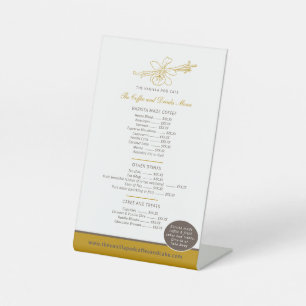 Signe De Table Vanilla café café liste des prix des boissons brun