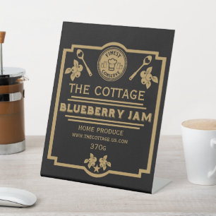 Signe De Table Vendeur de confiture Blueberry