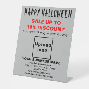 Signe De Table Vente d'Halloween d'affaires sur cale grise