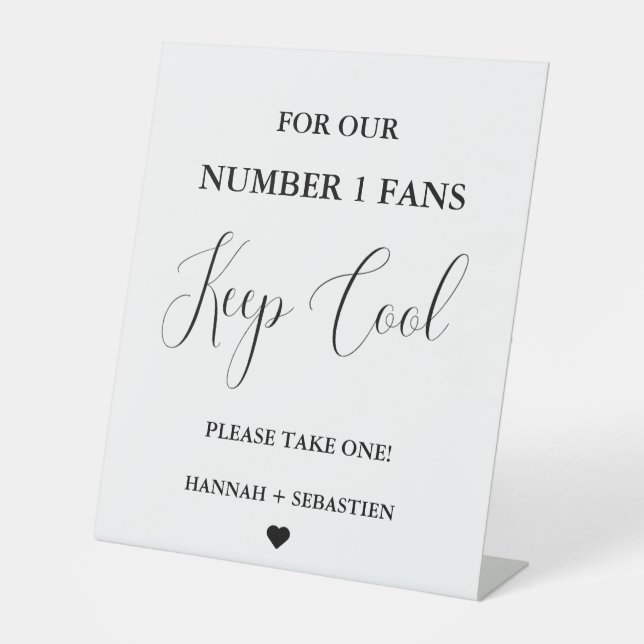 Signe De Table Ventilateur Mariage moderne pour nos fans numéro u (Recto)