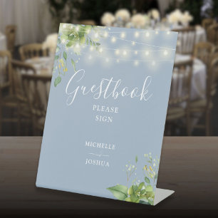 Signe De Table Verdure String Lights Dusty Blue Guestbook