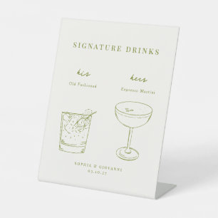 Signe De Table VERONA Minimalist Mariage Signature Boissons