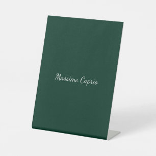 Signe De Table Vert foncé Élégant Casual Propre Nom Écriture manu