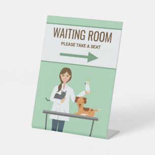 Signe De Table Vétérinaire Femme - Salle d'attente
